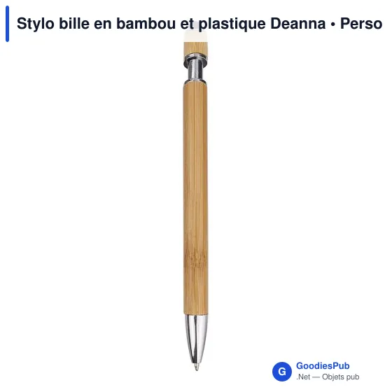 Stylo bille personnalisable en bambou et plastique avec logo - Darren - Image 10