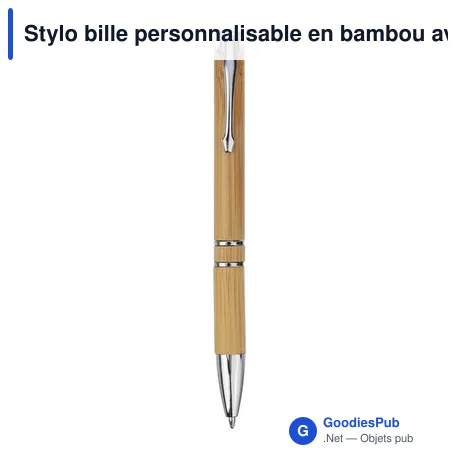 Stylo bille personnalisable en bambou avec logo - Deanna