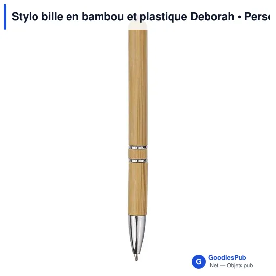Stylo bille personnalisable en bambou avec logo - Deanna - Image 2