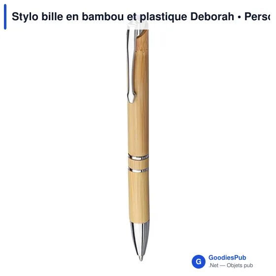 Stylo bille personnalisable en bambou avec logo - Deanna - Image 3