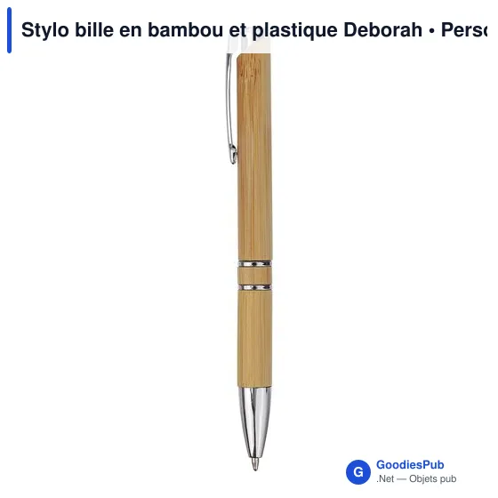 Stylo bille personnalisable en bambou avec logo - Deanna - Image 5