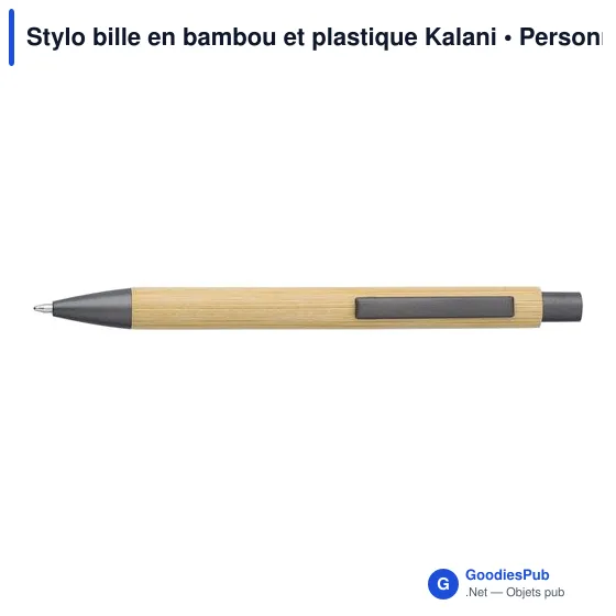 Stylo bille en bambou et plastique Kalani - Image 1