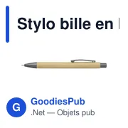 Stylo bille en bambou et plastique Kalani - Miniature 2