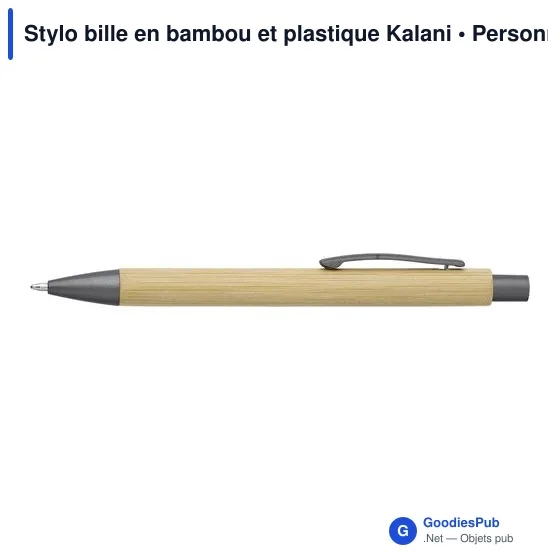 Stylo bille en bambou et plastique Kalani - Image 2