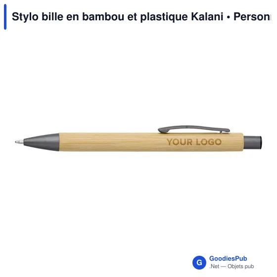 Stylo bille en bambou et plastique Kalani - Image 3