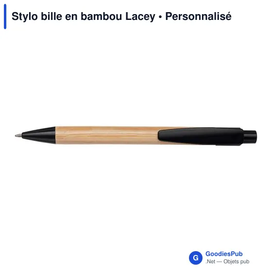 Stylo bille en bambou Lacey - Image 11
