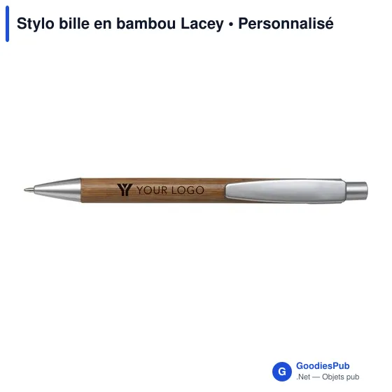 Stylo bille en bambou Lacey - Image 4