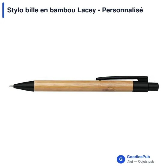 Stylo bille en bambou Lacey - Image 7