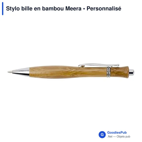 Stylo bille en bambou Meera - Image 3