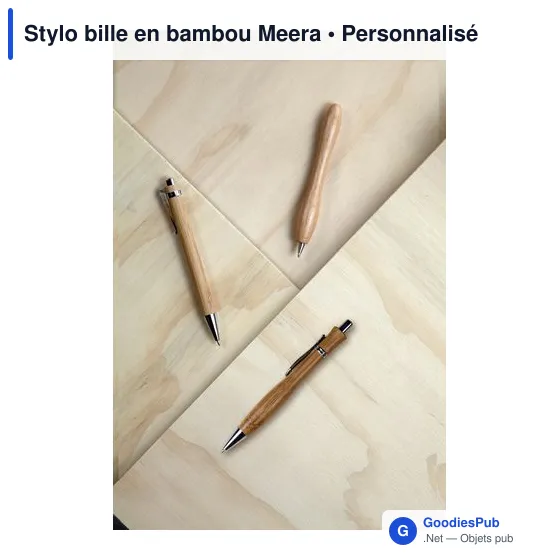 Stylo bille en bambou Meera - Image 6