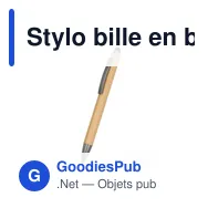 Stylo bille en bambou personnalisable avec logo | Keandre - Miniature 1