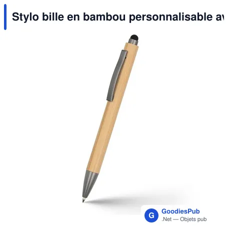 Stylo bille en bambou personnalisable avec logo | Keandre