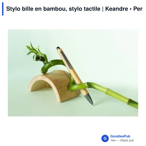 Stylo bille en bambou personnalisable avec logo | Keandre - Image 2