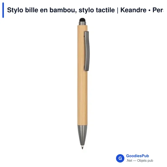 Stylo bille en bambou personnalisable avec logo | Keandre - Image 3