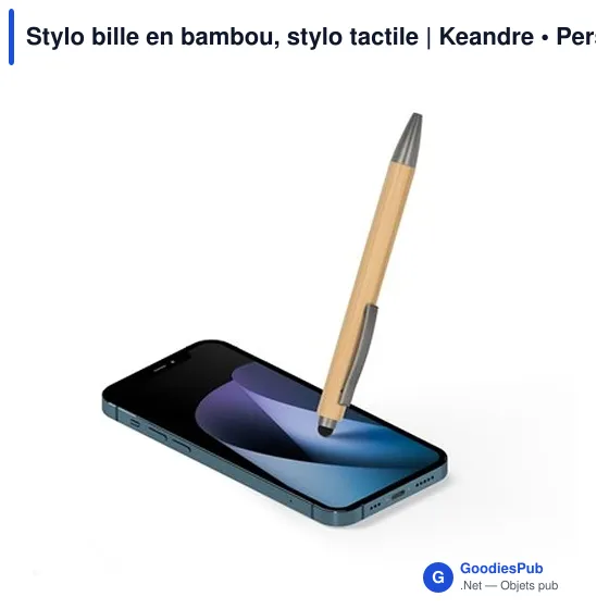 Stylo bille en bambou personnalisable avec logo | Keandre - Image 4