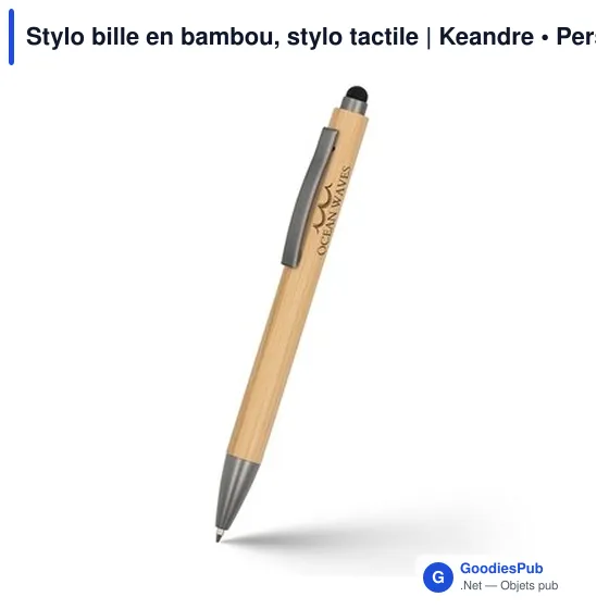 Stylo bille en bambou personnalisable avec logo | Keandre - Image 8