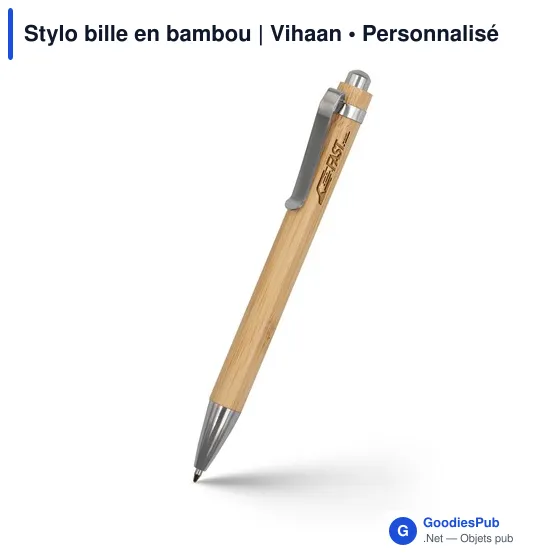 Stylo bille en bambou | Vihaan - Image 1