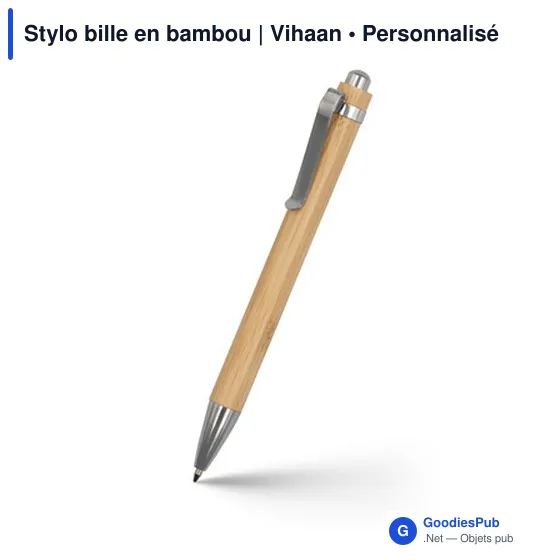 Stylo bille en bambou | Vihaan - Image 3