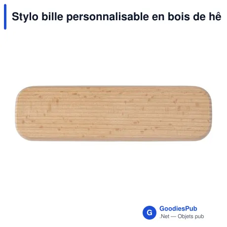 Stylo bille personnalisable en bois de hêtre avec logo - Tobias
