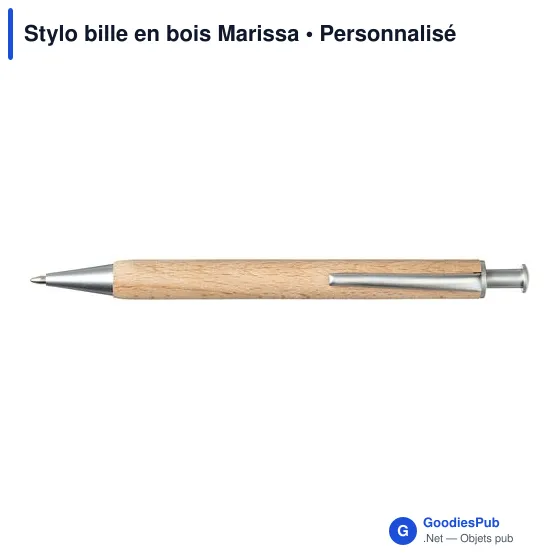 Stylo bille en bois personnalisable avec logo - Marissa - Image 3