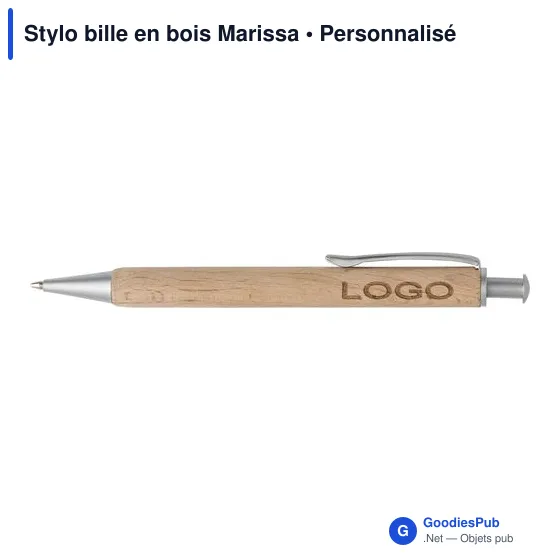 Stylo bille en bois personnalisable avec logo - Marissa - Image 6