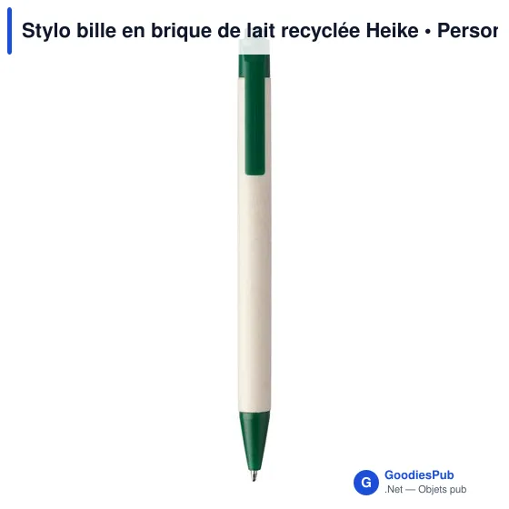 Stylo bille en brique de lait recyclée Heike - Image 11