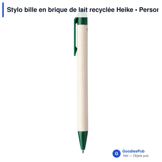 Stylo bille en brique de lait recyclée Heike - Image 5
