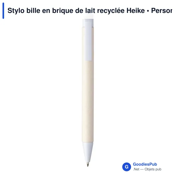 Stylo bille en brique de lait recyclée Heike - Image 6