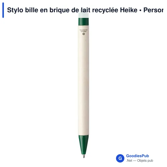 Stylo bille en brique de lait recyclée Heike - Image 8