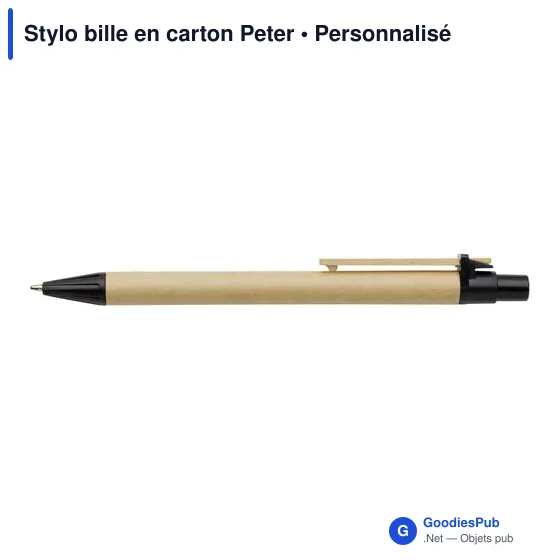 Stylo bille personnalisable en carton avec logo - Peter - Image 2