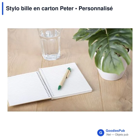 Stylo bille personnalisable en carton avec logo - Peter - Image 4