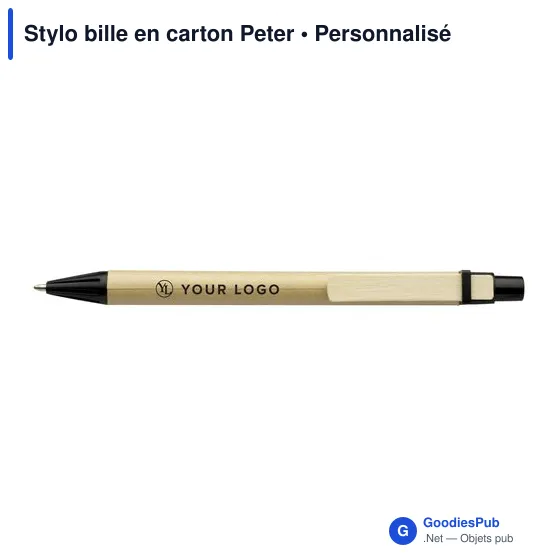 Stylo bille personnalisable en carton avec logo - Peter - Image 7