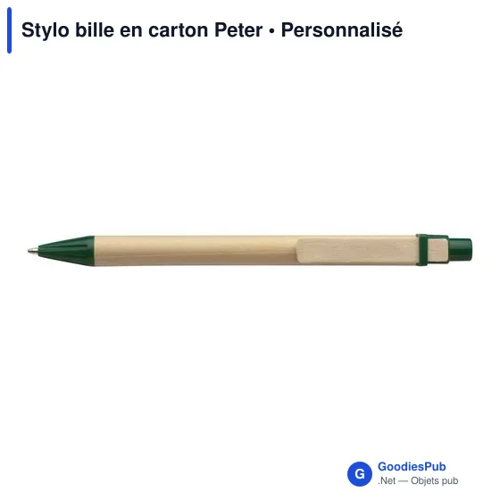 Stylo bille personnalisable en carton avec logo - Peter - Image 9
