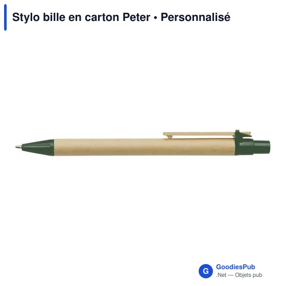 Stylo bille personnalisable en carton avec logo - Peter - Image 10