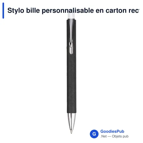 Stylo bille personnalisable en carton recyclé avec logo - Debra