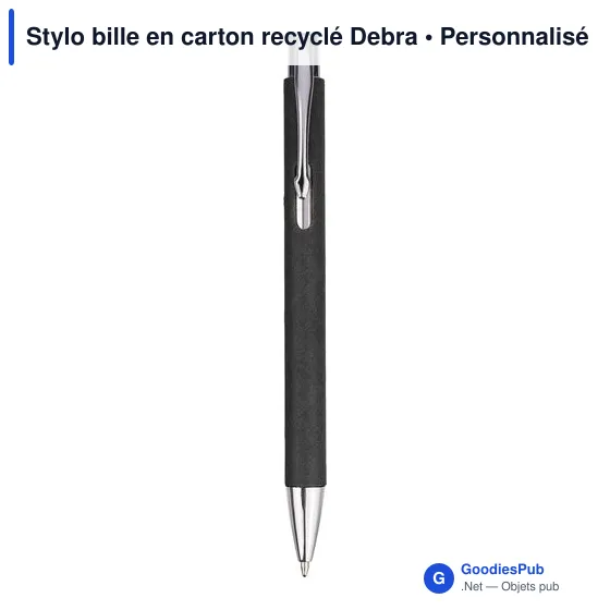 Stylo bille personnalisable en carton recyclé avec logo - Debra - Image 1
