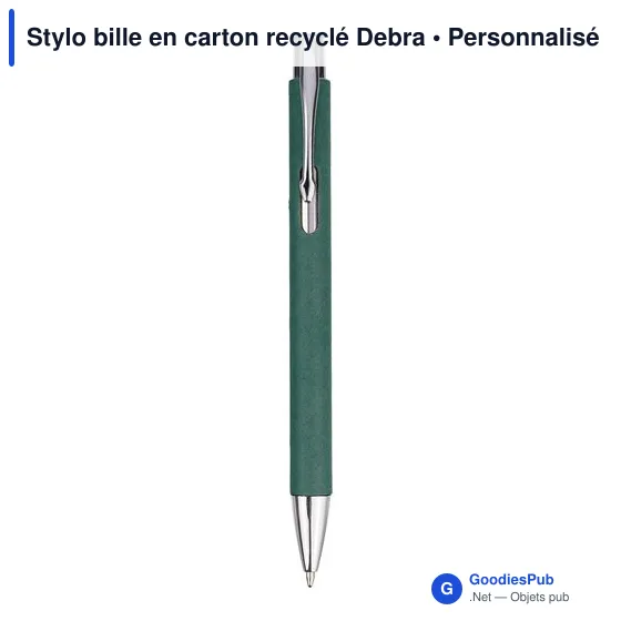 Stylo bille personnalisable en carton recyclé avec logo - Debra - Image 11