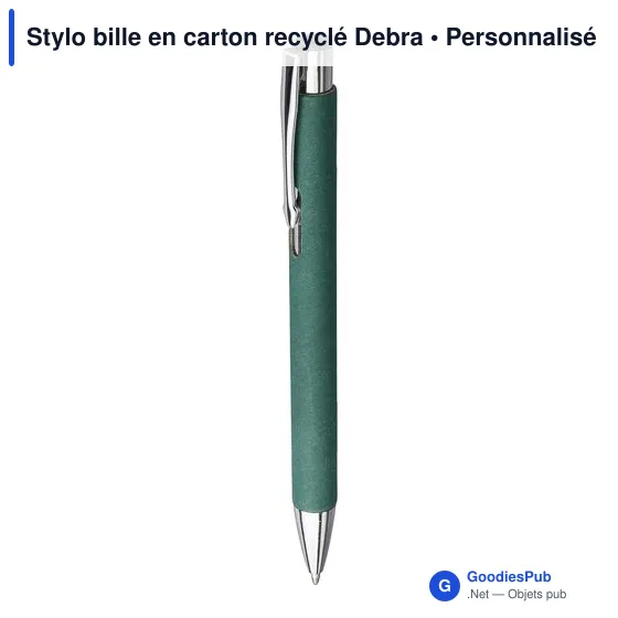 Stylo bille personnalisable en carton recyclé avec logo - Debra - Image 12
