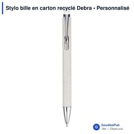 Stylo bille personnalisable en carton recyclé avec logo - Debra - Image 6