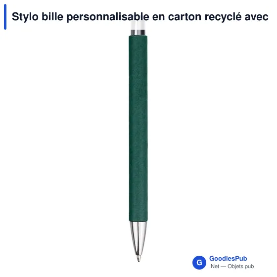Stylo bille personnalisable en carton recyclé avec logo - Debra - Image 9