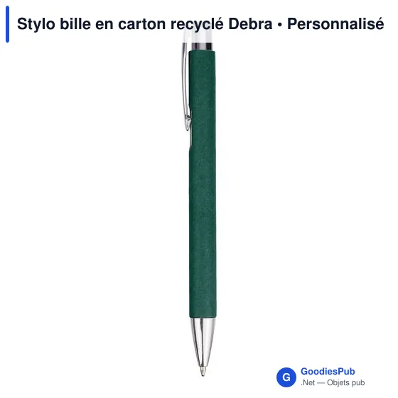Stylo bille personnalisable en carton recyclé avec logo - Debra - Image 10