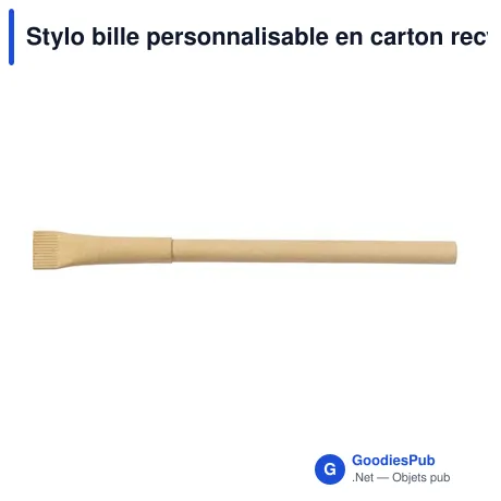 Stylo bille personnalisable en carton recyclé avec logo - Madalena