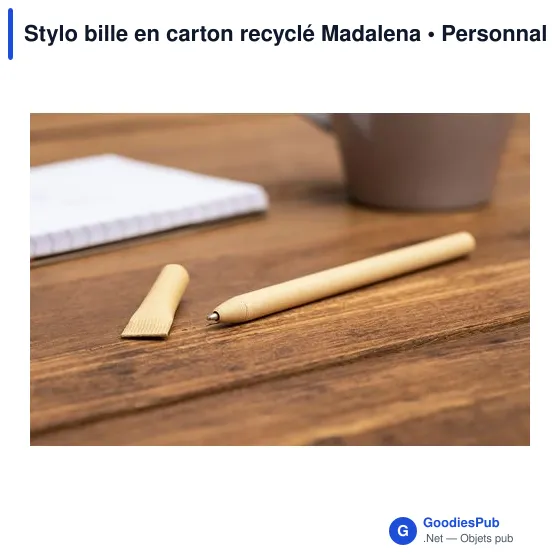 Stylo bille personnalisable en carton recyclé avec logo - Madalena - Image 11