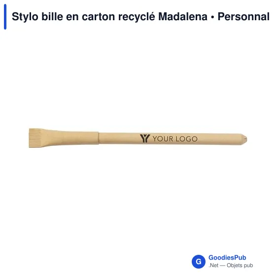 Stylo bille personnalisable en carton recyclé avec logo - Madalena - Image 5