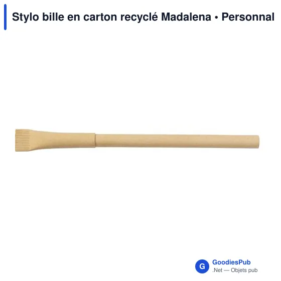 Stylo bille personnalisable en carton recyclé avec logo - Madalena - Image 8