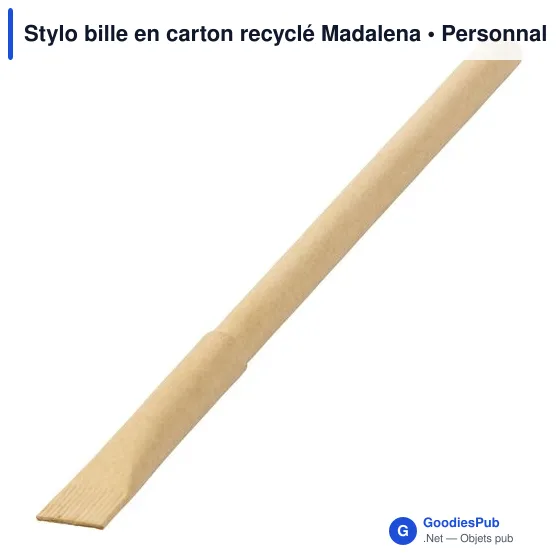 Stylo bille personnalisable en carton recyclé avec logo - Madalena - Image 9