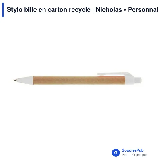 Stylo bille en carton recyclé | Nicholas - Image 2