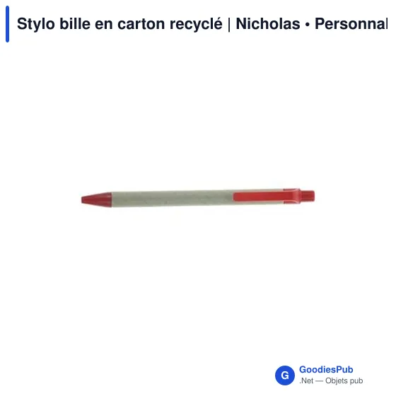 Stylo bille en carton recyclé | Nicholas - Image 11
