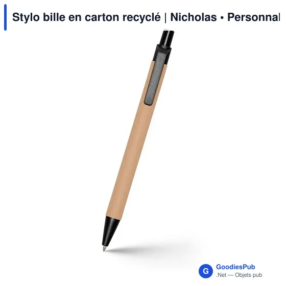 Stylo bille en carton recyclé | Nicholas - Image 3