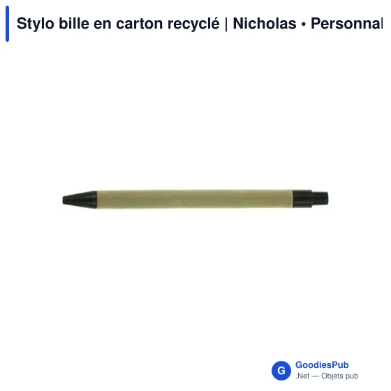 Stylo bille en carton recyclé | Nicholas - Image 4